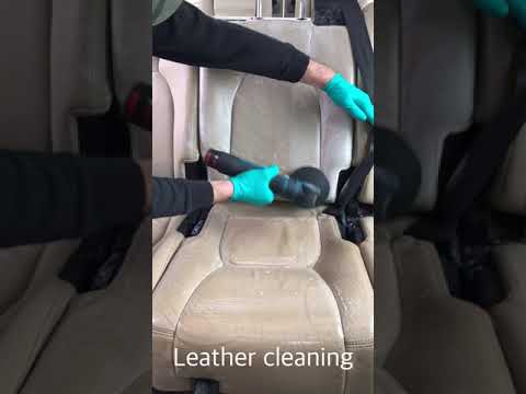 Cleaning cream leather car seats, Land Rover, Hyperlapse, Mobile Car Valeting Kinsale