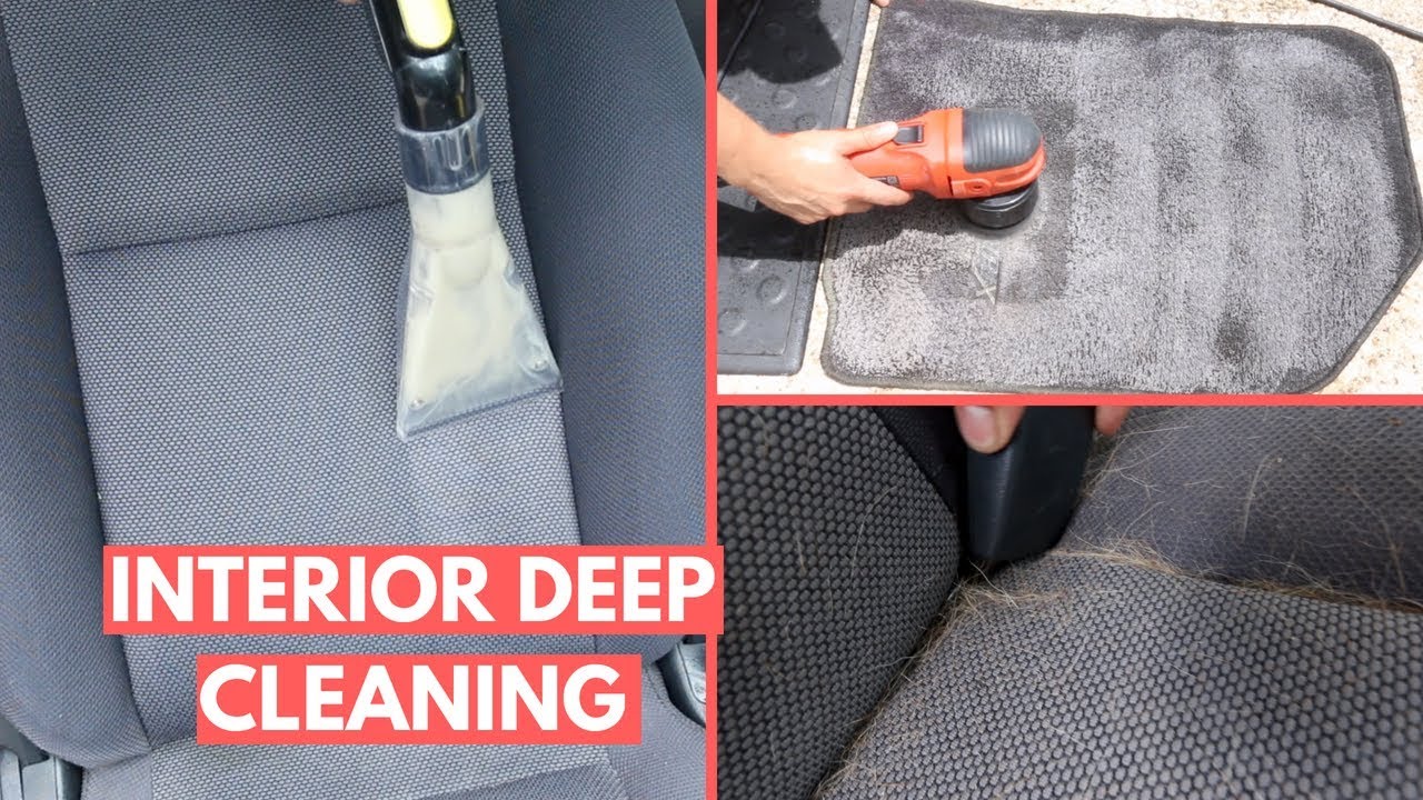 FILTHY Interior Cleaning: Cloth Seats, Floor Mats, & PET Hair Removal on 15 Year Old Car